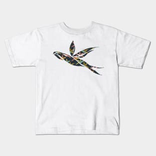 Spring Birds Flying Dark Teal Kids T-Shirt